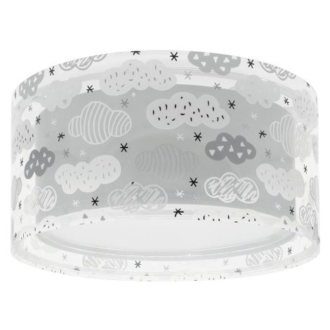 Dalber 41416E - Dětské stropní svítidlo CLOUDS 2xE27/60W/230V šedá