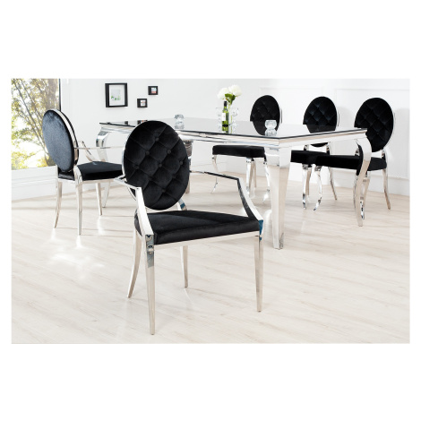 Estila Luxusní jídelní židle Modern Barock II černá s opěrkami