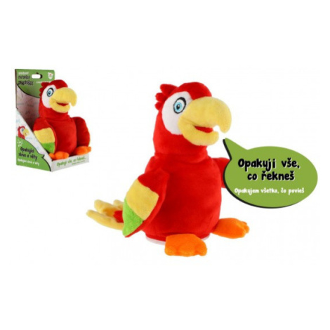 Papoušek Jaroušek opakující věty plyš 16cm na baterie se zvukem v krabici 12x20x10cm v sáčku Teddies