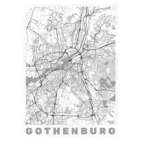 Mapa Gothenburg, Hubert Roguski, (30 x 40 cm)