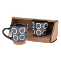 Tmavě modré keramické hrnky v sadě 2 ks na espresso 100 ml Rings – Dakls
