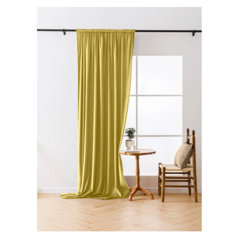 Zatemňovací závěs VELVET 140x270 cm, hořčicový Zavěšení: Řasící páska