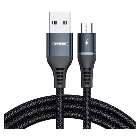 Remax Kabel USB Micro Remax Colorful Light, 2,4 A, 1 m (černý)