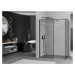 MEXEN/S Kioto Sprchová zástěna WALK-IN 110 x 80 cm, černý vzor, černá 800-110-202-70-70-080