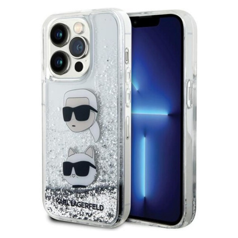Karl Lagerfeld Liquid Glitter KC kryt iPhone 14 Pro bílý