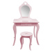 Růžový dětský toaletní stolek s taburetkou