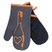 Kuchyňské bavlněné rukavice - chňapky WINE COUNTRY šedá/pomerančová 100% bavlna 19x30 cm