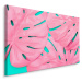 MyBestHome BOX Plátno Růžové Dekorativní Listy Monstery Varianta: 30x20