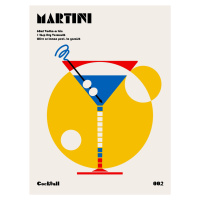 Ilustrace Martini Bauhaus Cocktail, Retrodrome, (30 x 40 cm)
