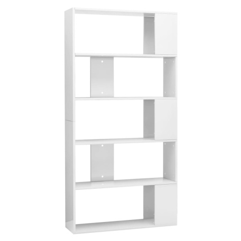 vidaXL Knihovna / dělicí stěna bílá s vysokým leskem 80 x 24 x 159 cm