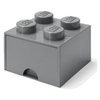 LEGO® úložný box 4 - se zásuvkou tmavě šedý 250 x 250 x 180 mm