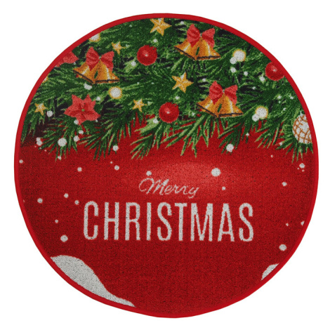 B.E.S. - Petrovice, s.r.o. Kulatý vánoční kobereček průměr 80cm - Merry Christmas vánoční větvič