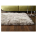 German Huňatý koberec Shaggy / 120 × 60 cm / 100% jehněčí kůže / béžová