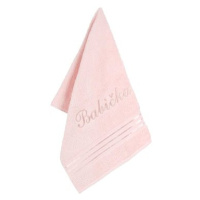BELLATEX s.r.o. Froté ručník 50×100 Linie L/719 růžová s výšivkou Babička