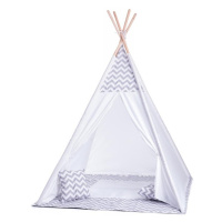 Baby Nellys teepee bílo / šedy s výbavou