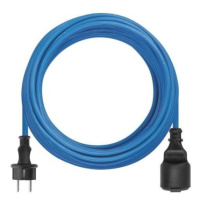 Počasí odolný prodlužovací kabel 20 m / 1 zásuvka / modrý / PVC / 230 V / 1,5 mm2