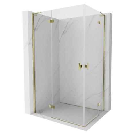 MEXEN/S Mist-H L Duo sprchový kout dveře křídlové 105 x 70, transparent, zlato 8A5L-105L-070P-50