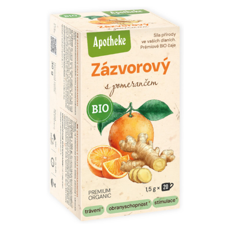 Apotheke BIO Zázvorový s pomerančem porcovaný čaj 20x1,5 g