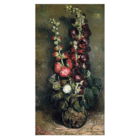 Obrazová reprodukce Vase of Hollyhocks, 1886, Vincent van Gogh, 22.2 × 40 cm