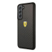 Ferrari FEHCS22SFCAK hard silikonové pouzdro Samsung Galaxy S22 5G Black On Track Real Carbon