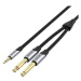 Vention Cotton Braided 3.5mm Male to 2*6.5mm Male Audio Cable 1.5m Gray Aluminum Alloy Type