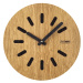 KUBRi 0175 - 44 cm hodiny z dubového masívu včetně dřevěných ručiček