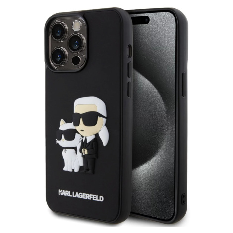 Kryt Karl Lagerfeld 3D Rubber Karl and Choupette Case for iPhone 13 Pro Max Black (KLHCP13X3DRKC