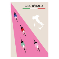 Ilustrace Giro d Italia, Poster Paperago, 26.7 × 40 cm