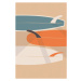 Ilustrace Vintage Old-school Longboard Surfboards on the, LucidSurf, 26.7 × 40 cm