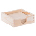 FK Dřevěná krabička na podtácky + 6 podtácků - Přírodní 12x12x4 cm