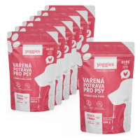 6+1 zdarma (7x650g) Yoggies Vařená potrava pro psy – kuřecí maso s rýží