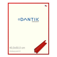 DANTIK rámeček 40 × 50, ALU profil 7001 Červený Ferrari lesklý sklo čiré