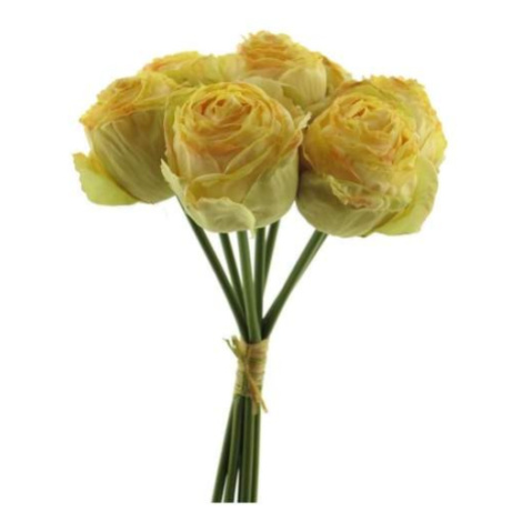 Růže CABBAGE svazek umělá 7ks krémová 25cm Nova Nature