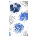Forbyt, Závěs dekorační nebo látka, New York Deko růže, modrá, 150 cm