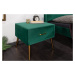 LuxD Stylový noční stolek Lena smaragdově zelený samet