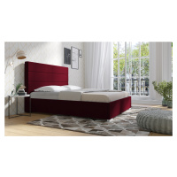 Eka Čalouněná postel Coral - Kronos 90x200 cm Barva látky: Červená (02), Úložný prostor: S dřevě