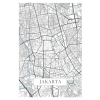 Mapa Jakarta white, 26.7x40 cm