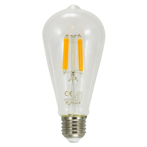 LED žárovka LED E27 ST64 7,5W = 75W 1055lm 3000K Teplá 360° Filament GOLDLUX (Polux)