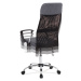 Kancelářská otočná židle POND na kolečkách — chrom, látka, více barev Modrá