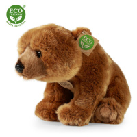 Plyšový medvěd Grizzly sedící 30 cm ECO-FRIENDLY