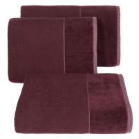 Bavlněný froté ručník s velurovou bordurou LINDA 50x90 cm, vínová, 550 gr Mybesthome