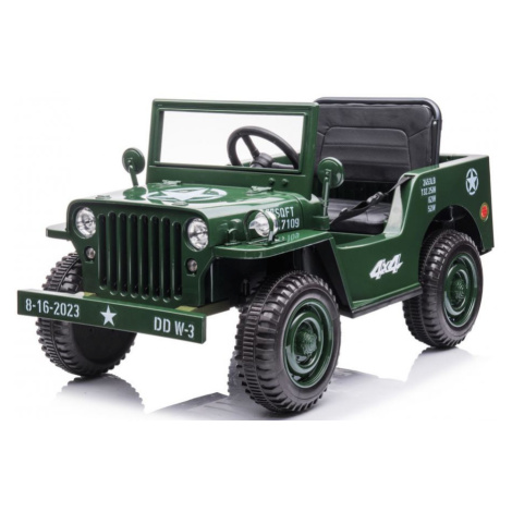 mamido Dětský elektrický vojenský Jeep Willys 4x4 zelený