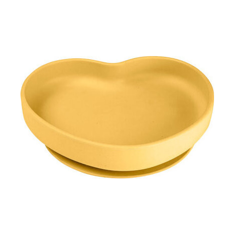 CANPOL babies Silikonový talíř s přísavkou SRDCE žlutý