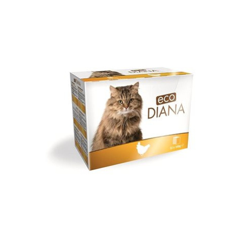 Eco Diana cat kapsičky kuřecí kousky v omáčce 12 × 100 g