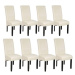 8× Jídelní židle ergonomické, masivní dřevo, krémová