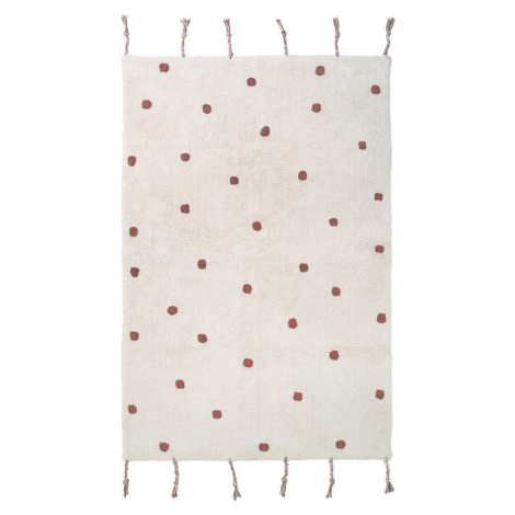 Béžovo-červený ručně vyrobený koberec z bavlny Nattiot Numi, 100 x 150 cm
