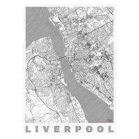 Mapa Liverpool, Hubert Roguski, 30 × 40 cm