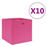 Shumee Úložné boxy 10 ks netkaná textilie 28 × 28 × 28 cm růžové