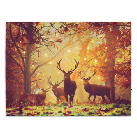 Nexos 74530 Nástěnná malba jelení stádo, 30 LED, 30 x 40 cm