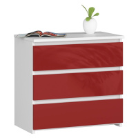 Ak furniture Komoda CL3 60 cm bílá/červená